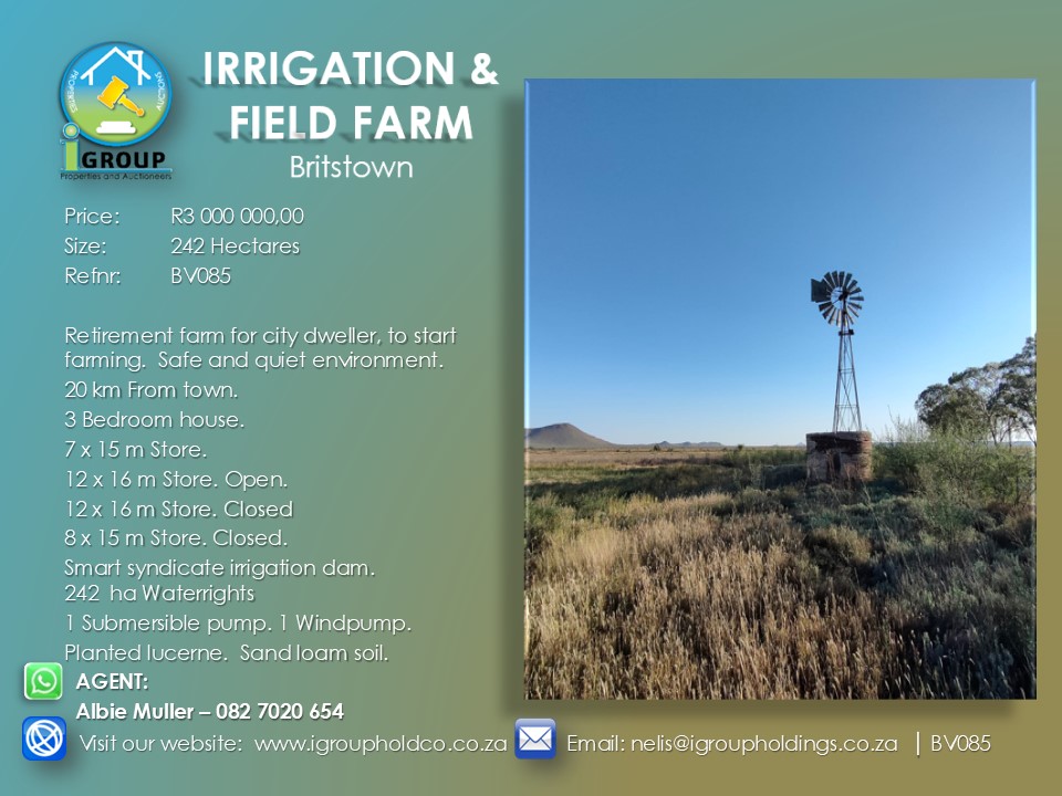 BV085 – IRRIGATION & FIELD FARM