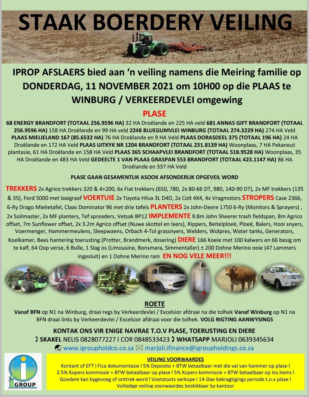 VEILING – 11 NOVEMBER 2021 – WINBURG OMGEWING.