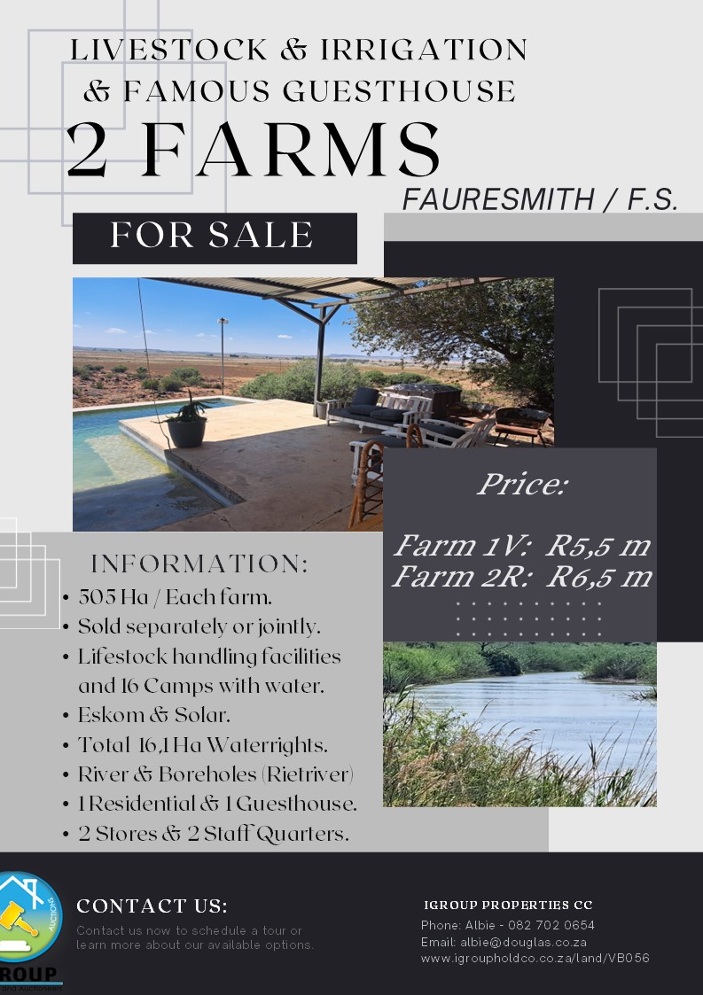 VB056 – Livestock & Irrigation / 2 Farms & Famous Guesthouse.